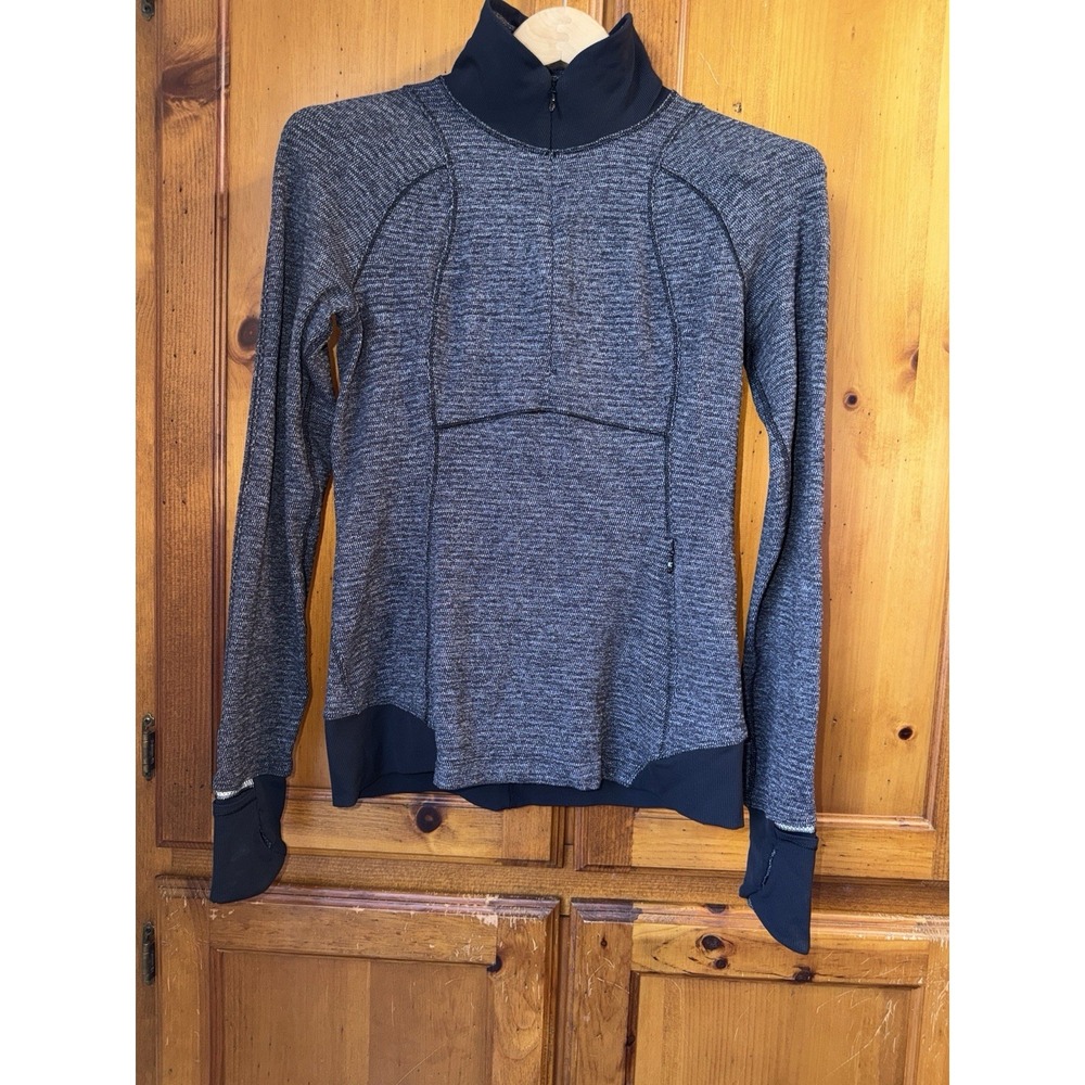 Lululemon Runderful 1/2 Zip Pullover Sweater Mini Check Pique Women's 6 Define